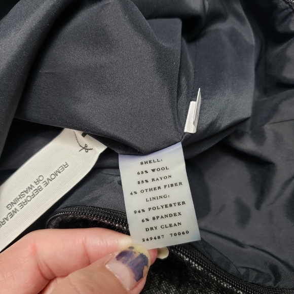 Ann Taylor 68% wool gray and black skirt women's size 0 petite - Picture 6 of 9